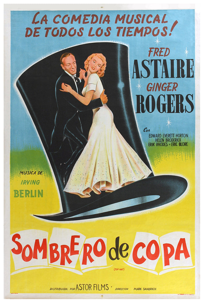 Top Hat 1935 - Fred Astaire - Aegentina (3) - Classic Movie Poster