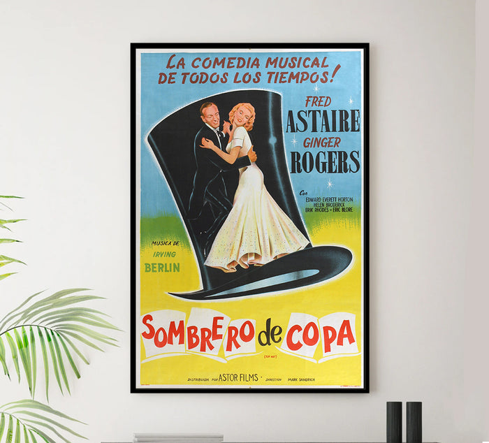 Top Hat 1935 - Fred Astaire - Aegentina (3) - Classic Movie Poster