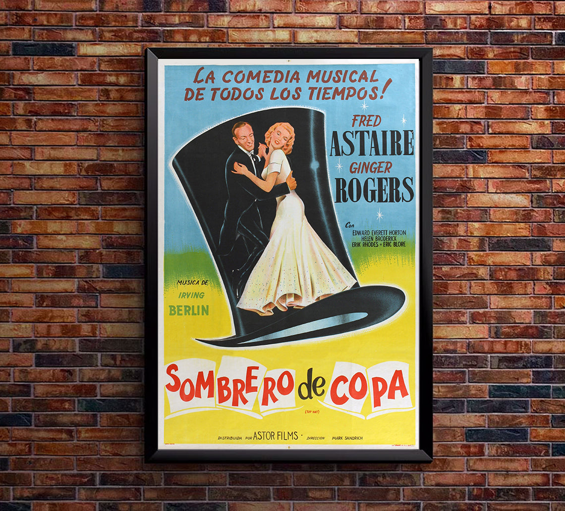 Top Hat 1935 - Fred Astaire - Aegentina (3) - Classic Movie Poster