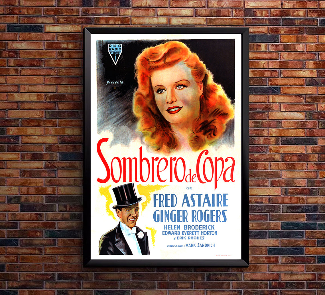 Top Hat 1935 - Fred Astaire - Aegentina - Classic Movie Poster
