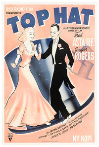 Top Hat 1935 - Fred Astaire - Denmark - Classic Movie Poster