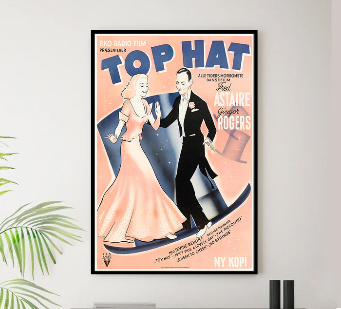 Top Hat 1935 - Fred Astaire - Denmark - Classic Movie Poster