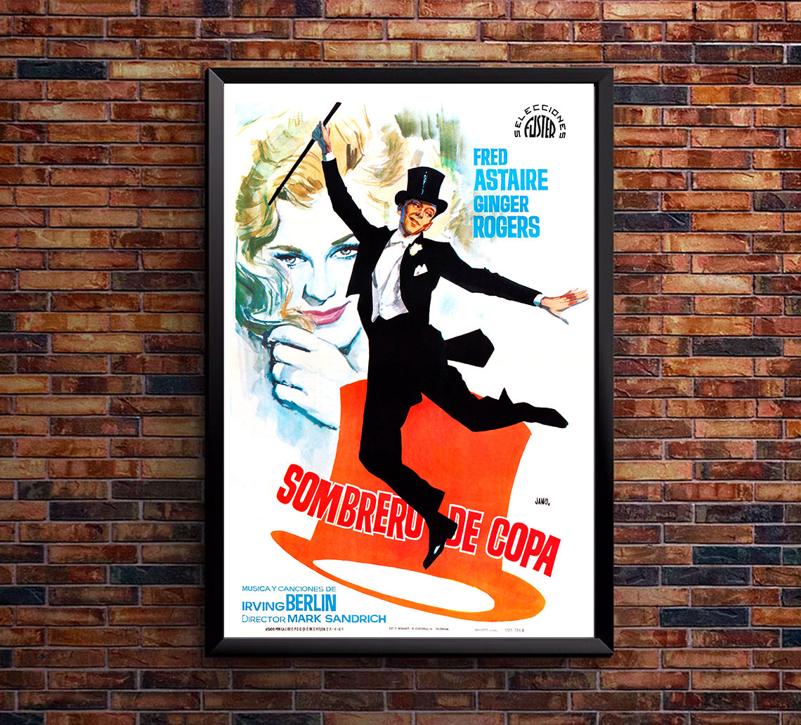 Top Hat 1935 - Fred Astaire - Spain - Classic Movie Poster