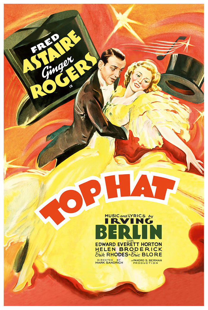 Top Hat 1935 - Fred Astaire - US (2) - Classic Movie Poster