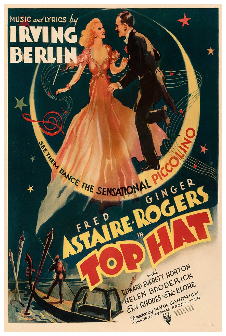 Top Hat 1935 - Fred Astaire - US (3) - Classic Movie Poster