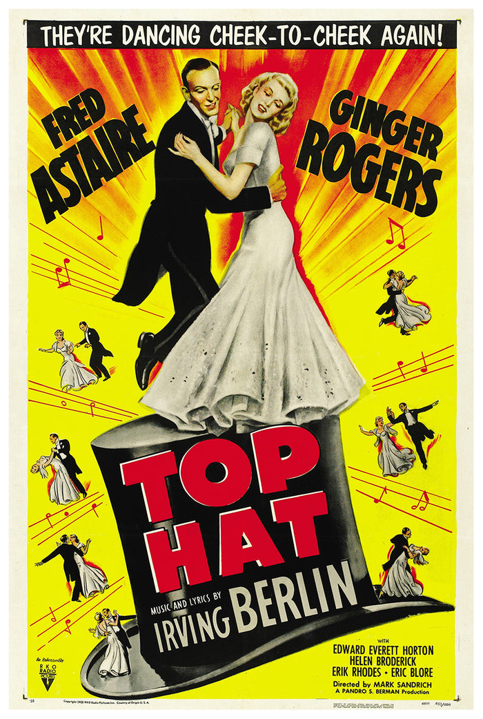 Top Hat 1935 - Fred Astaire - US - Classic Movie Poster