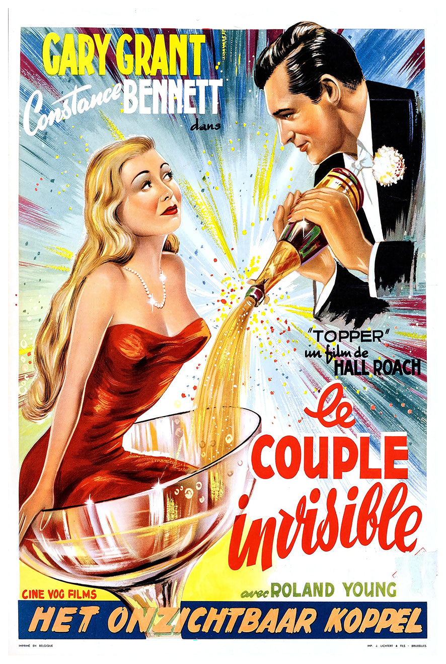 Topper 1937 - Cary Grant - Belgium - Classic Movie Poster