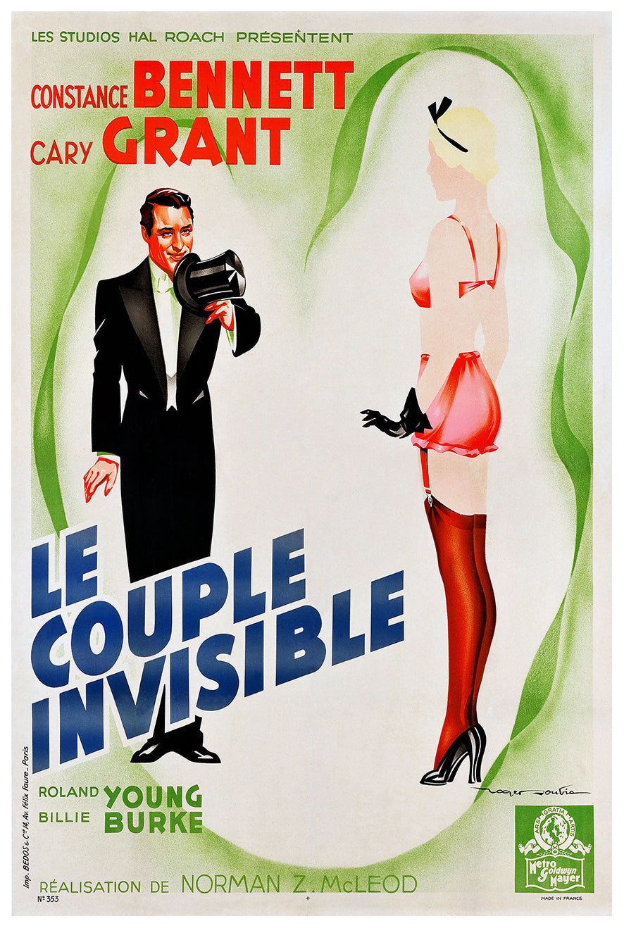 Topper 1937 - Cary Grant - France - Classic Movie Poster