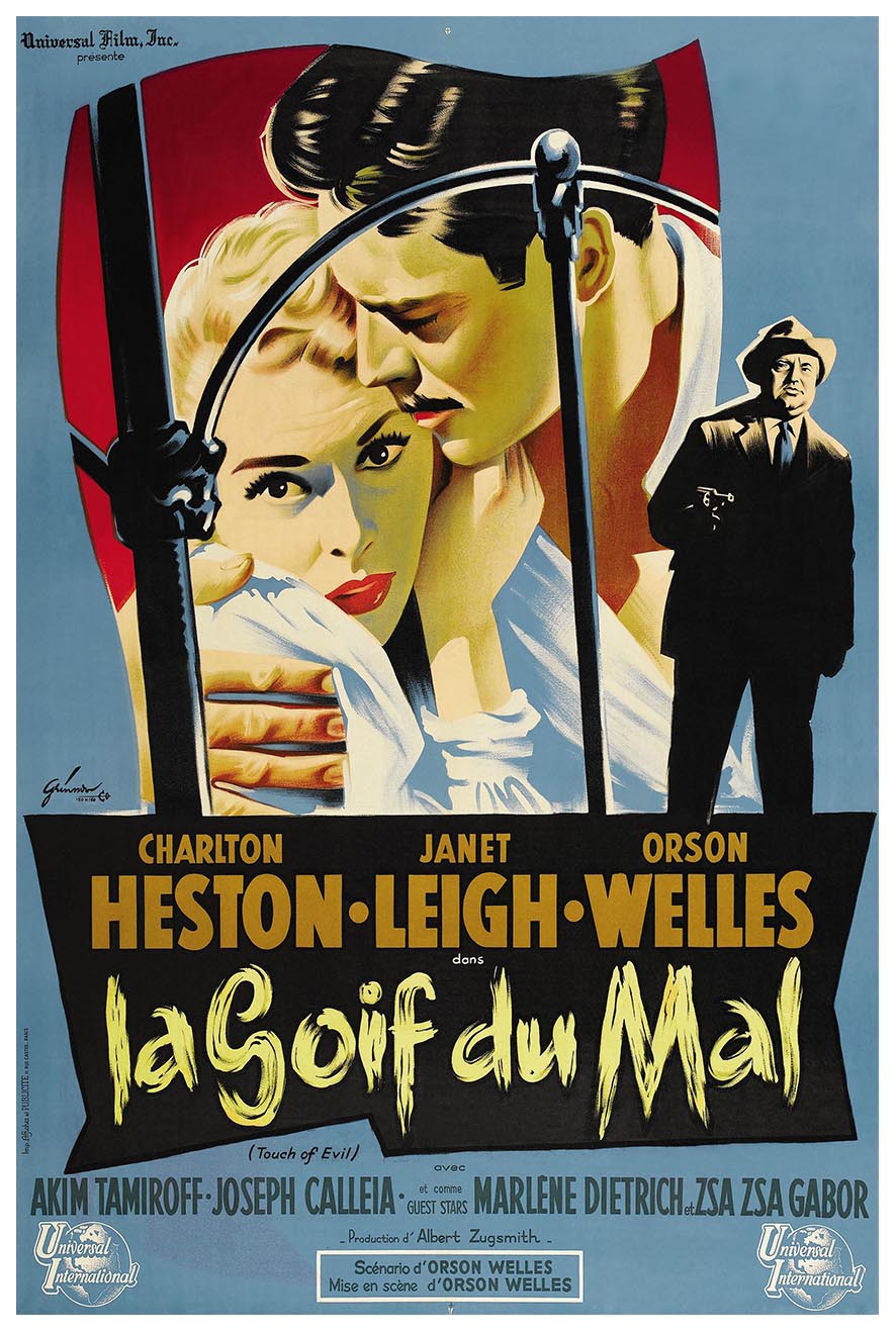 Touch of Evil 1958 - French - Charlton Heston - Vintage Classic Movie Poster