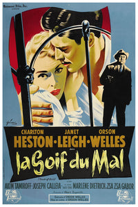 Touch of Evil 1958 - French - Charlton Heston - Vintage Classic Movie Poster