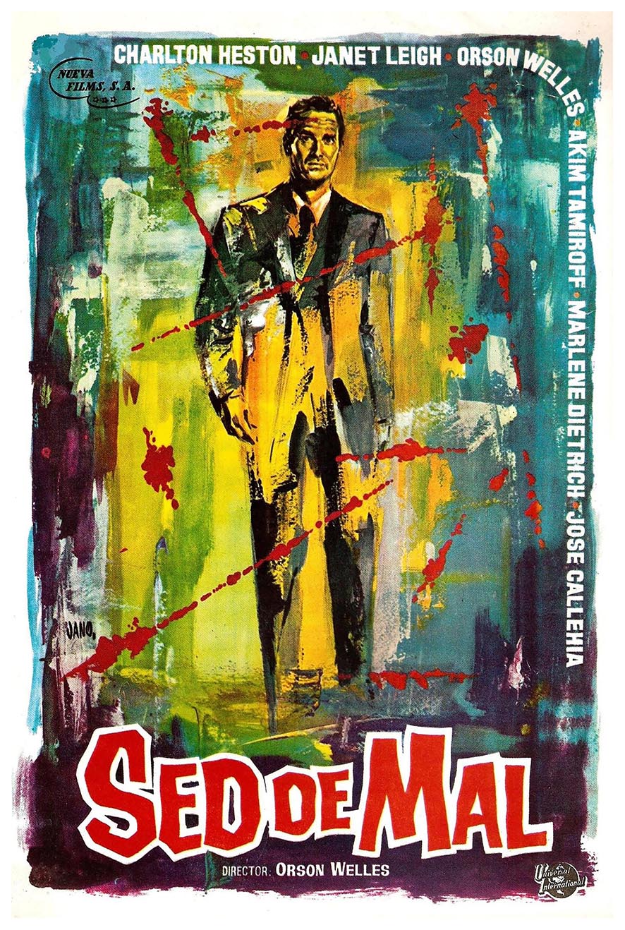 Touch of Evil 1958 - Spanish - Charlton Heston - Vintage Classic Movie Poster