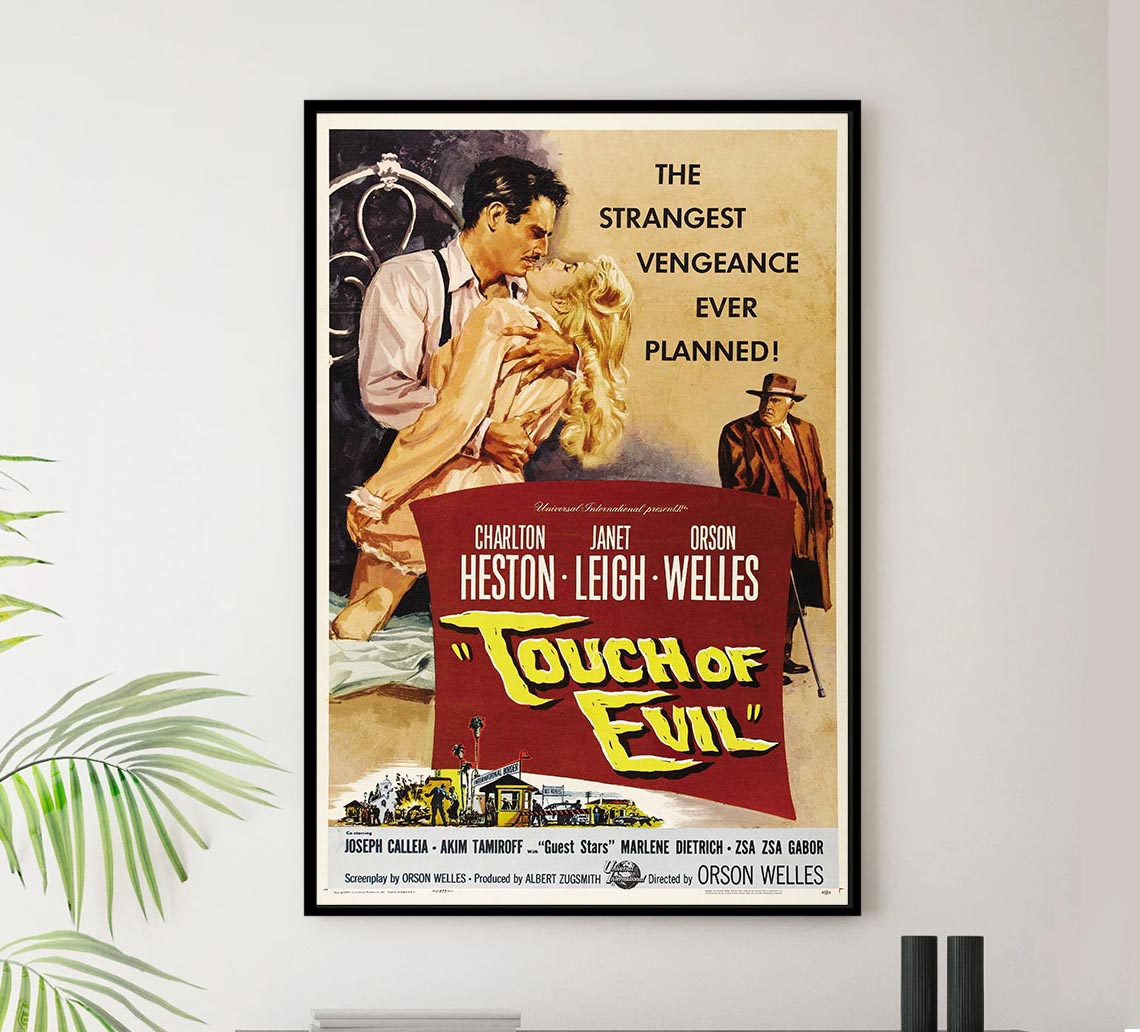 Touch of Evil 1958 - Charlton Heston - Vintage Classic Movie Poster