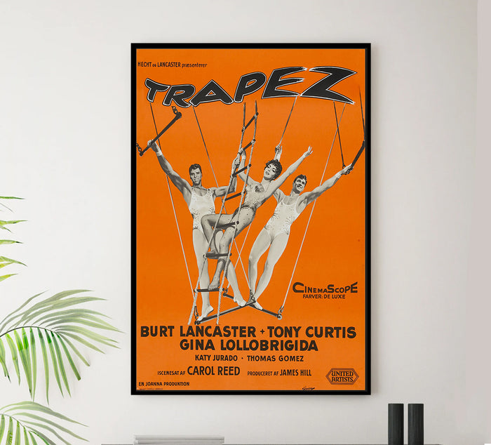 Trapeze 1956 - Burt Lancaster - Denmark - Classic Movie Poster