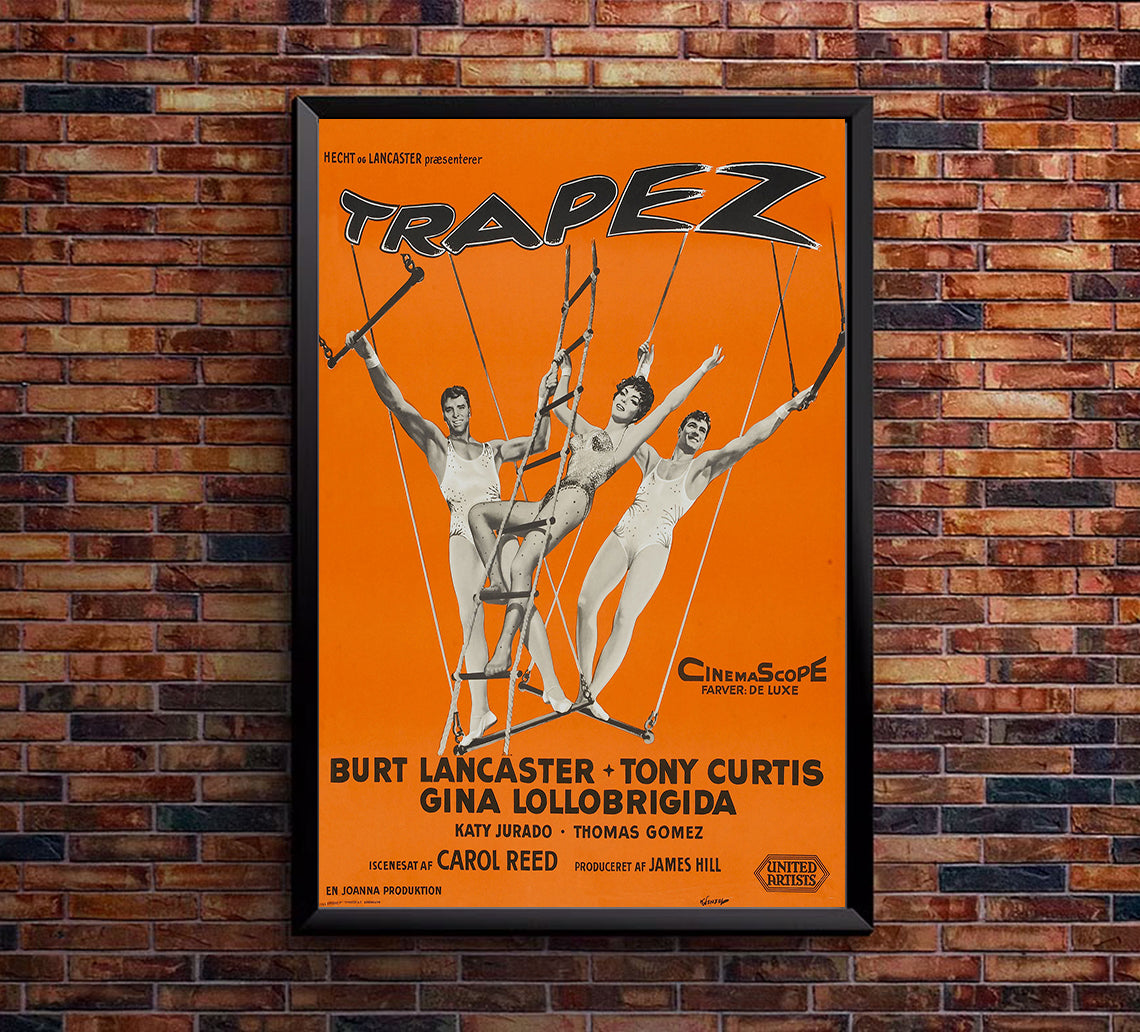 Trapeze 1956 - Burt Lancaster - Denmark - Classic Movie Poster