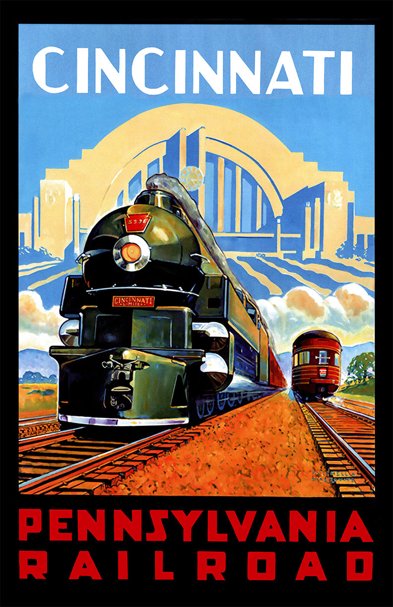 Cincinnati - Pennsylvania Railroad - Vintage Travel Poster