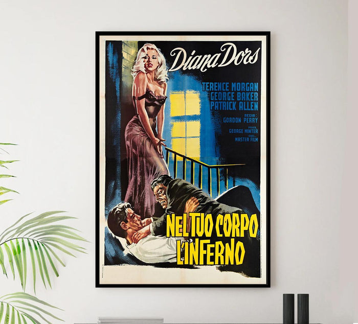 Tread Softly Stranger 1958 - Italian - Vintage Classic Movie Poster