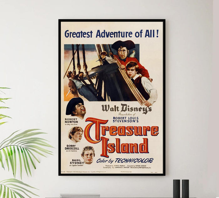 Treasure Island 1950 v1 - Vintage Pirate Classic Movie Poster