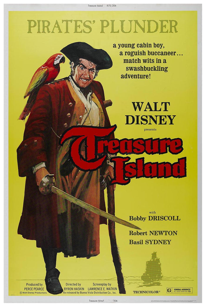 Treasure Island 1950 v2 - Vintage Pirate Classic Movie Poster