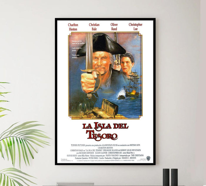 Treasure Island 1990 - Spanish - Vintage Pirate Classic Movie Poster