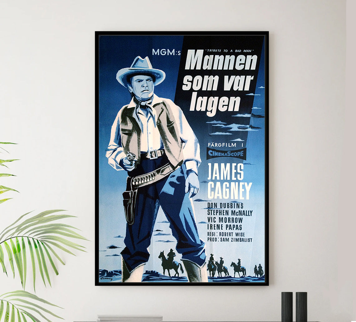 Tribute to a Bad Man 1956 - James Cagney - Sweden - Classic Movie Poster