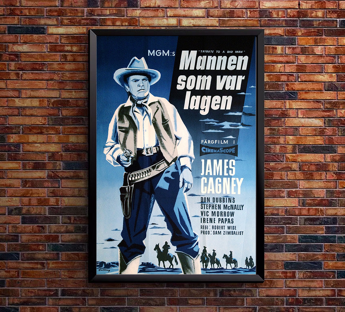 Tribute to a Bad Man 1956 - James Cagney - Sweden - Classic Movie Poster