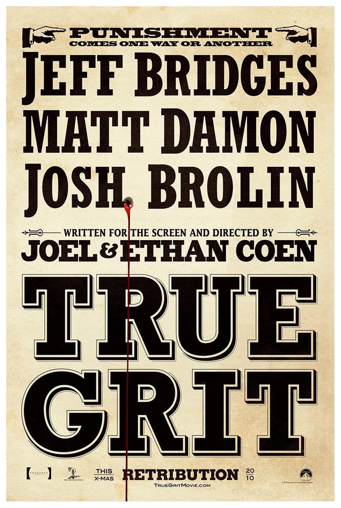 True Grit 2010 - Teaser v2 - Classic Movie Poster