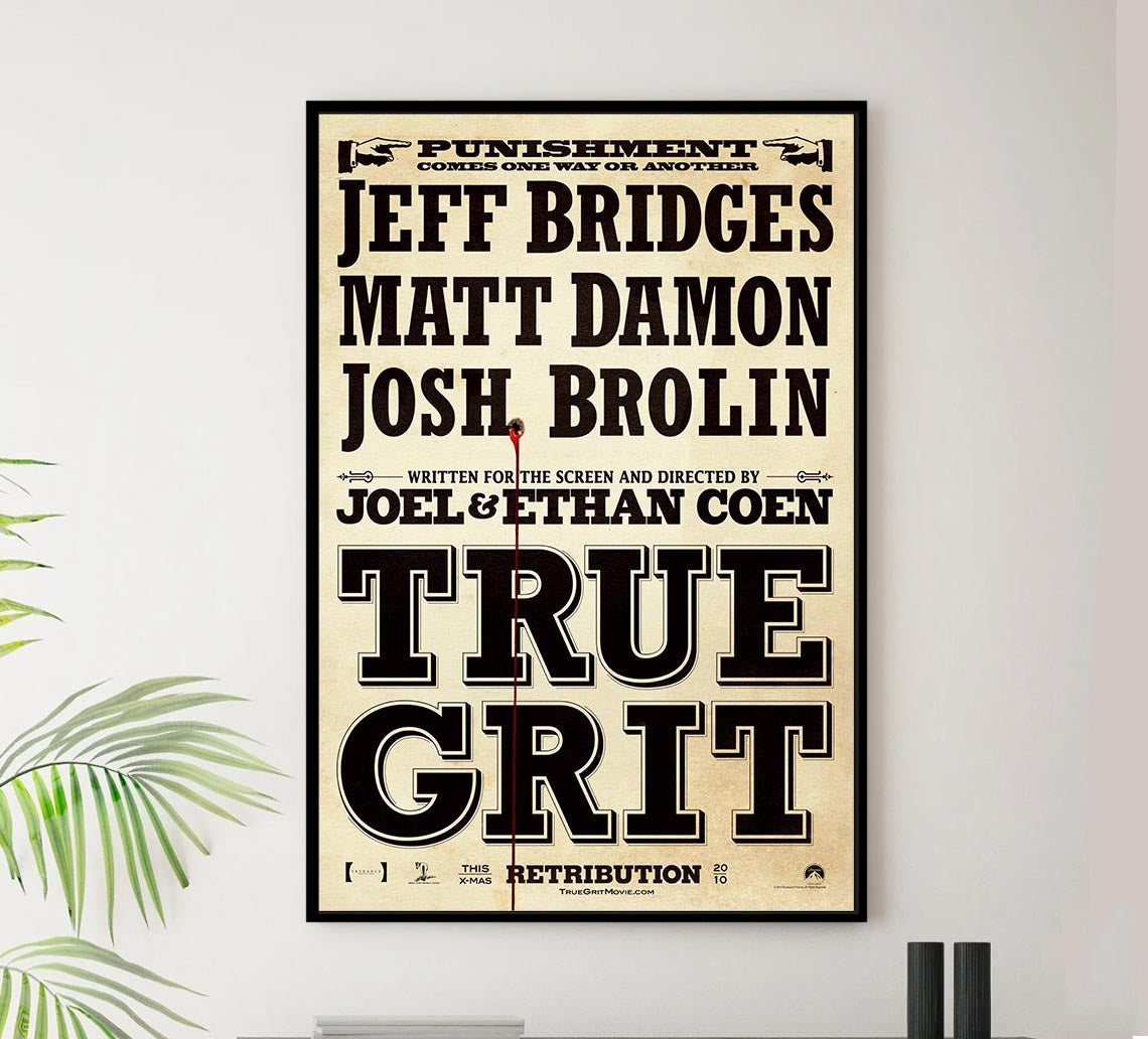 True Grit 2010 - Teaser v2 - Classic Movie Poster
