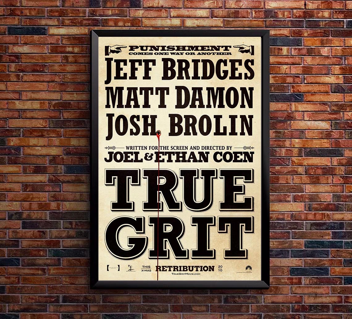 True Grit 2010 - Teaser v2 - Classic Movie Poster