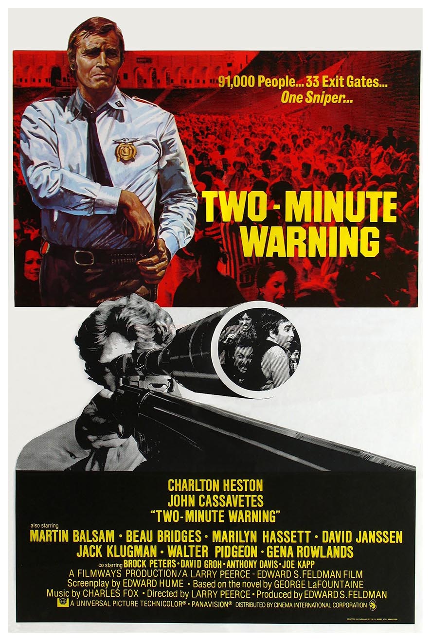 Two-Minute Warning 1976 - Charlton Heston - Vintage Classic Movie Poster