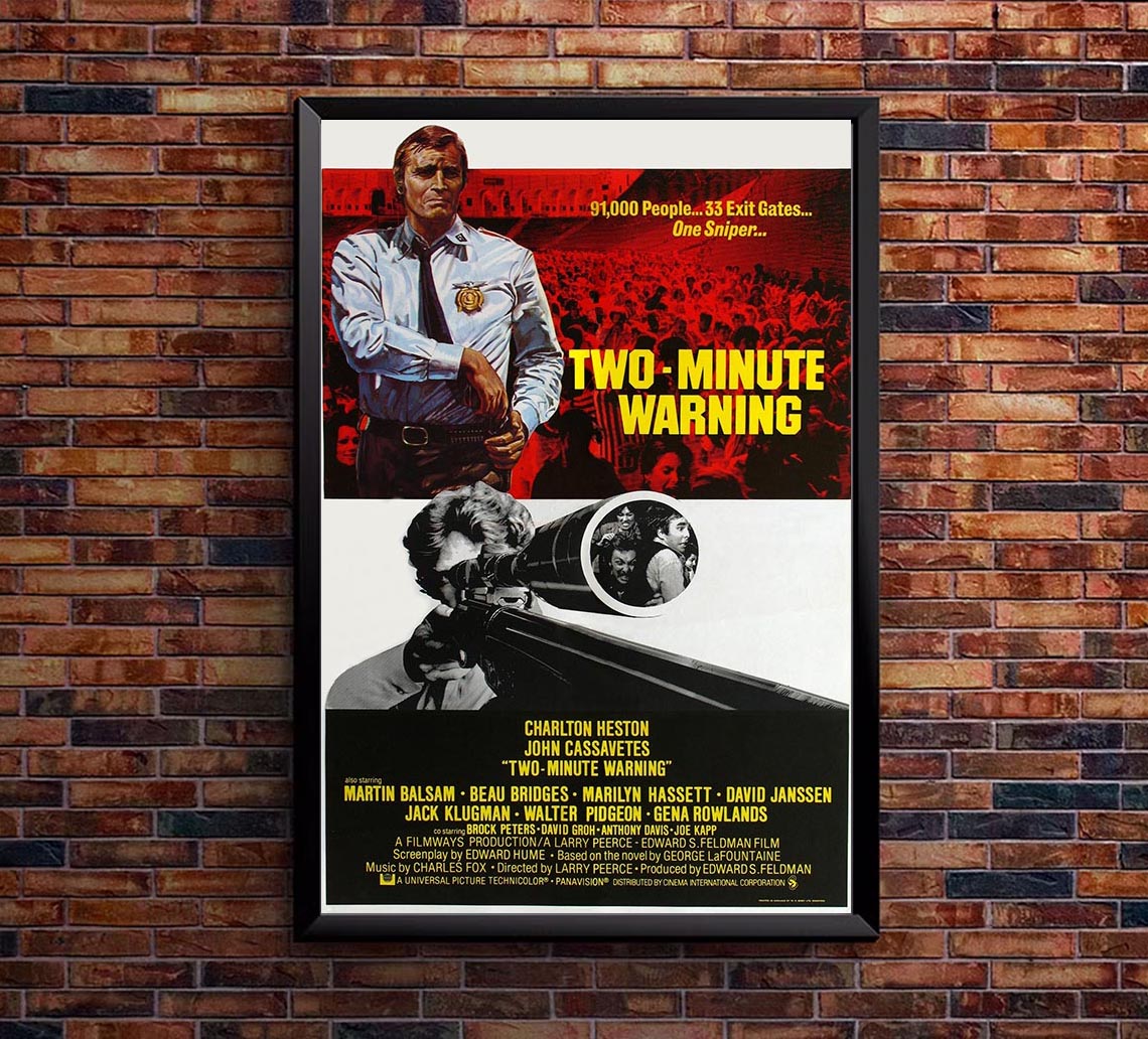 Two-Minute Warning 1976 - Charlton Heston - Vintage Classic Movie Poster