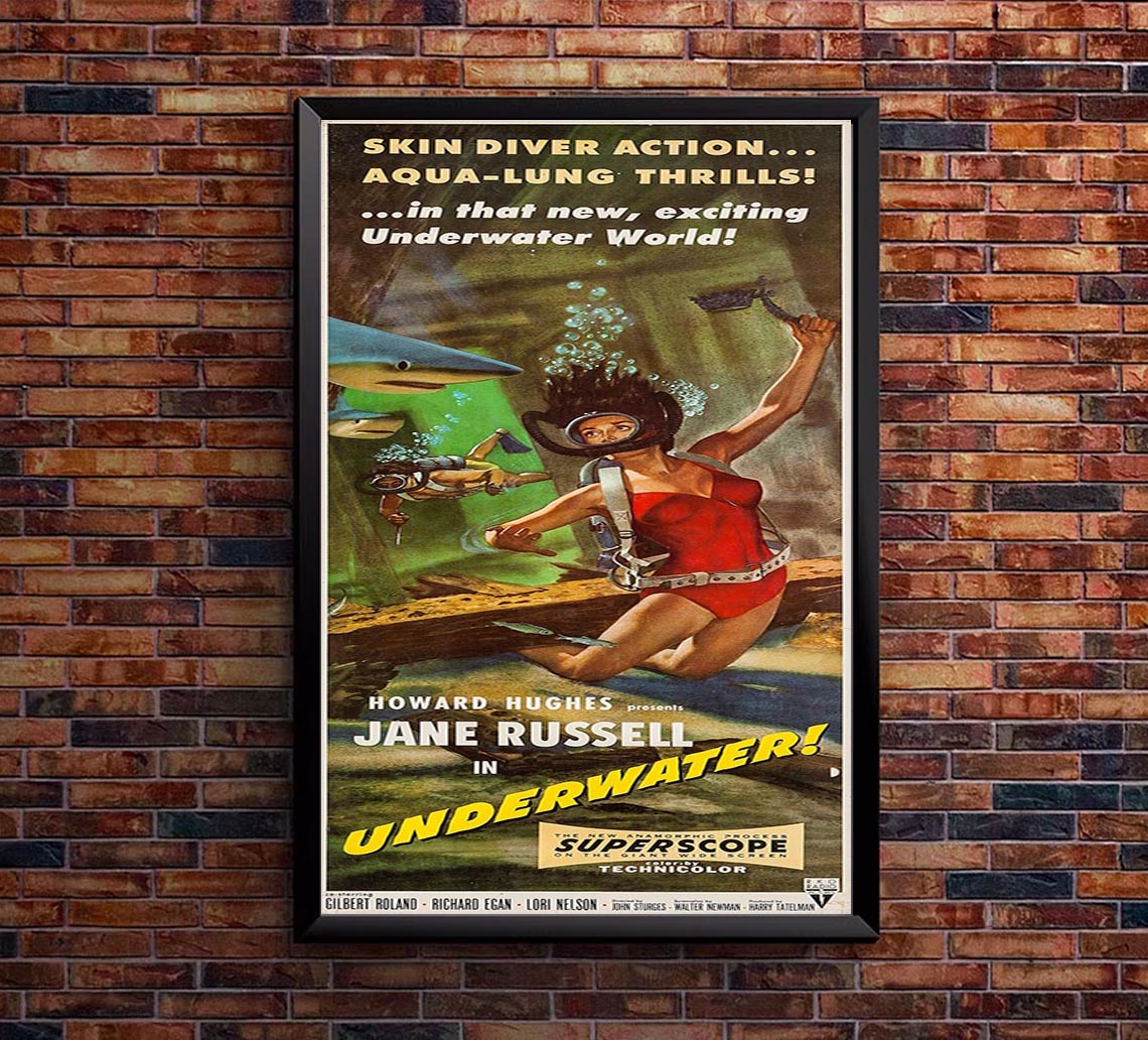 Underwater! 1955 - 12x36 - Vintage Classic Movie Poster