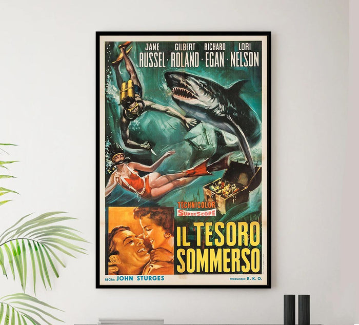 Underwater! 1955 - Italian - Vintage Classic Movie Poster