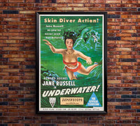 Underwater! 1955 - Vintage Classic Movie Poster