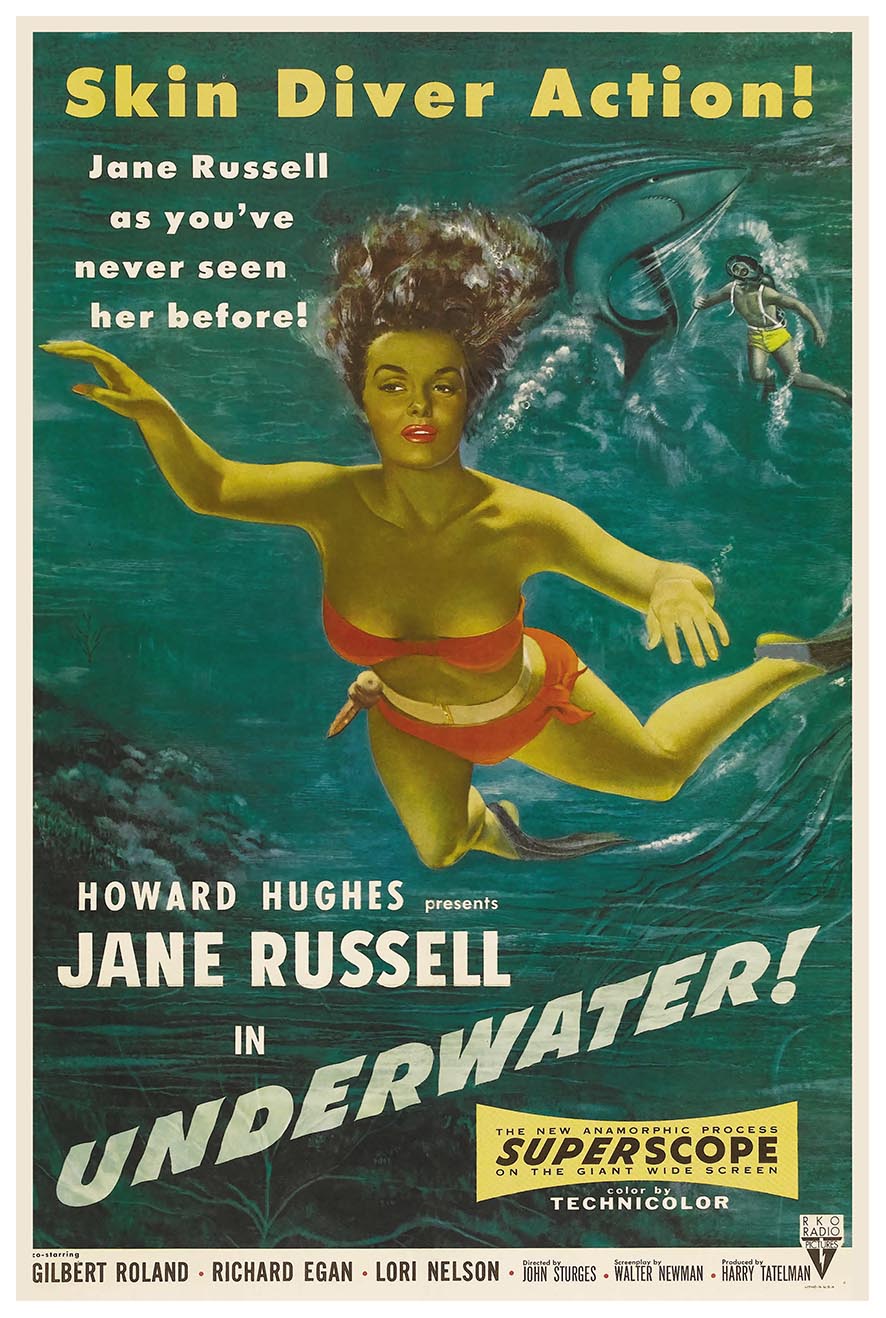 Underwater! 1955 v2 - Vintage Classic Movie Poster