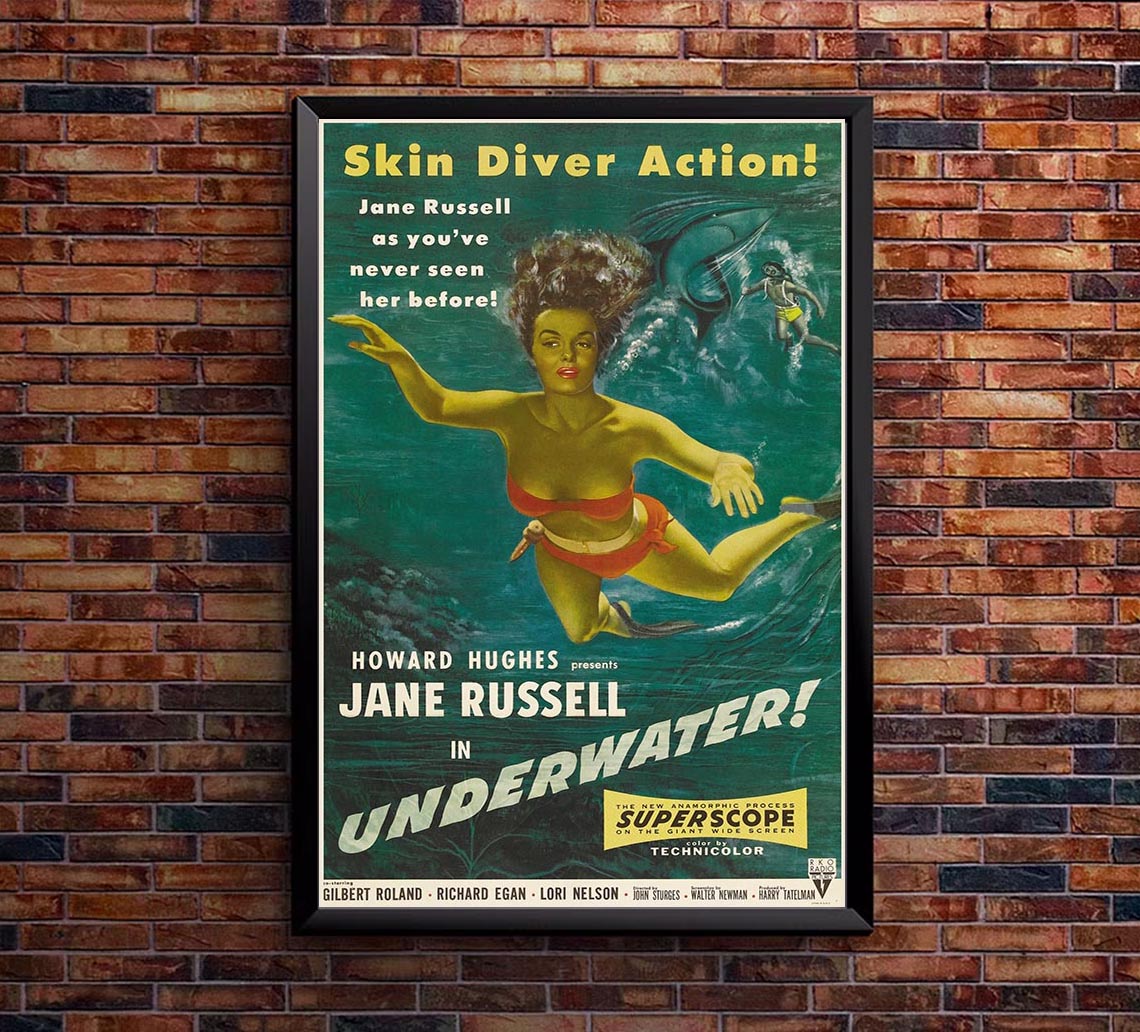 Underwater! 1955 v2 - Vintage Classic Movie Poster
