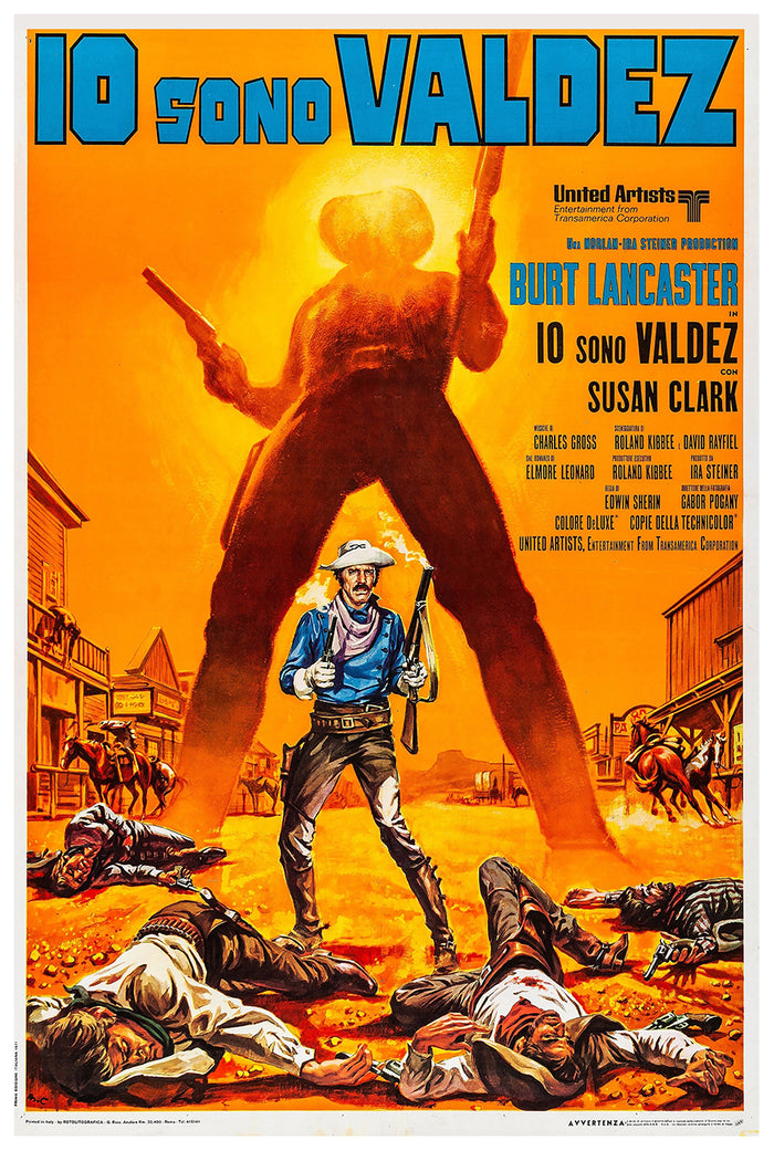 Valdez Is Coming 1971 - Burt Lancaster - Italy - Classic Movie Poster