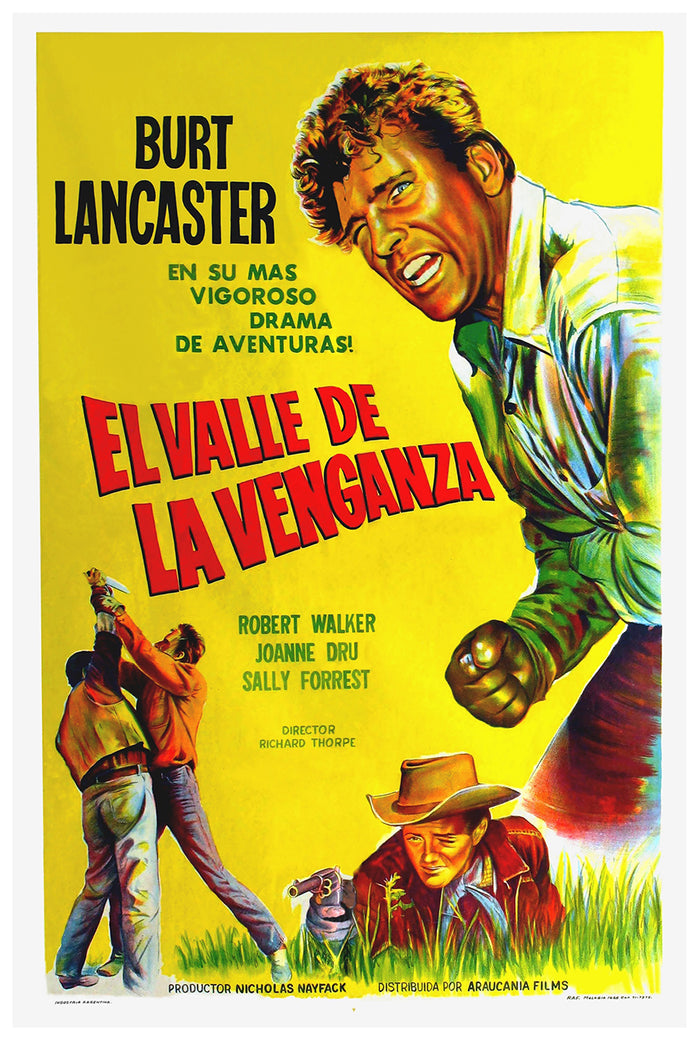 Vengeance Valley 1951 - Burt Lancaster - Argentina - Classic Movie Poster