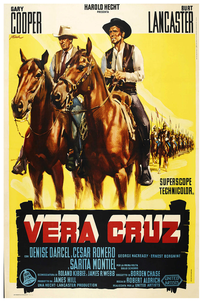 Vera Cruz 1954 - Burt Lancaster - Italy - Classic Movie Poster