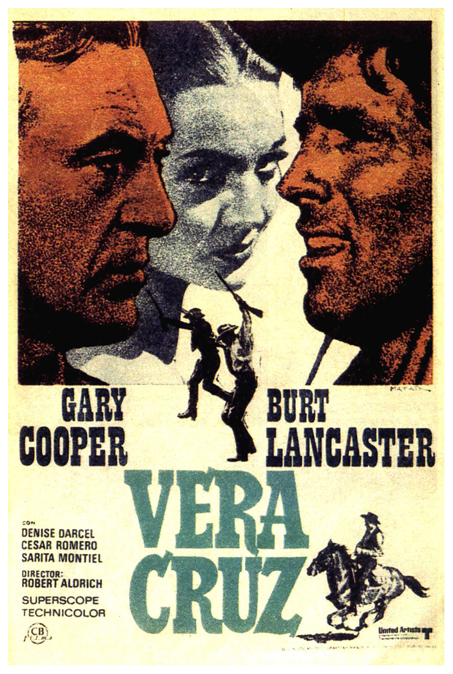Vera Cruz 1954 - Burt Lancaster - Spain - Classic Movie Poster