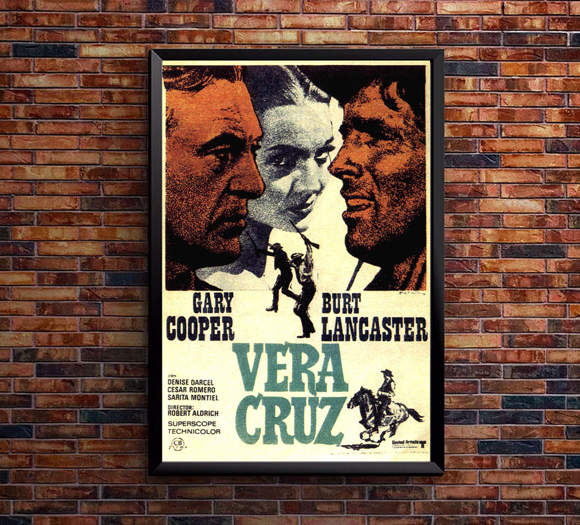 Vera Cruz 1954 - Burt Lancaster - Spain - Classic Movie Poster