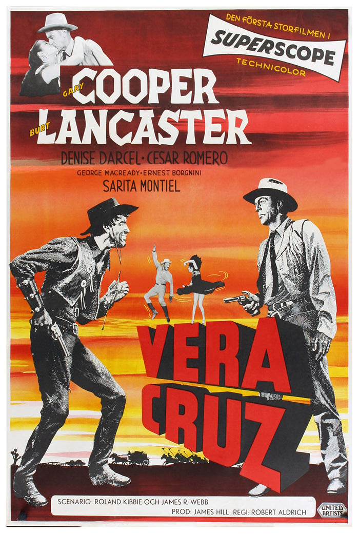 Vera Cruz 1954 - Charles Bronson - Sweden - Classic Movie Poster