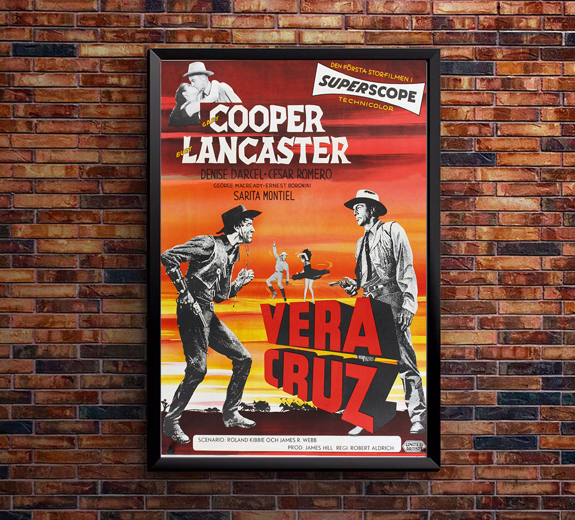 Vera Cruz 1954 - Charles Bronson - Sweden - Classic Movie Poster