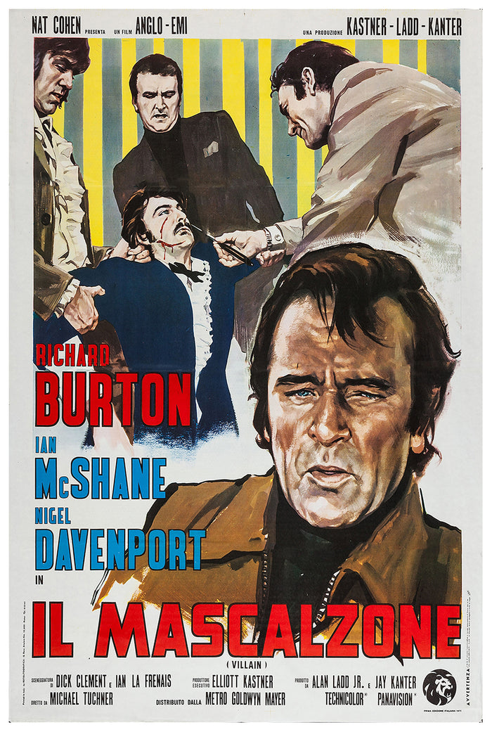 Villain 1971 - Richard Burton - Italy - Classic Movie Poster