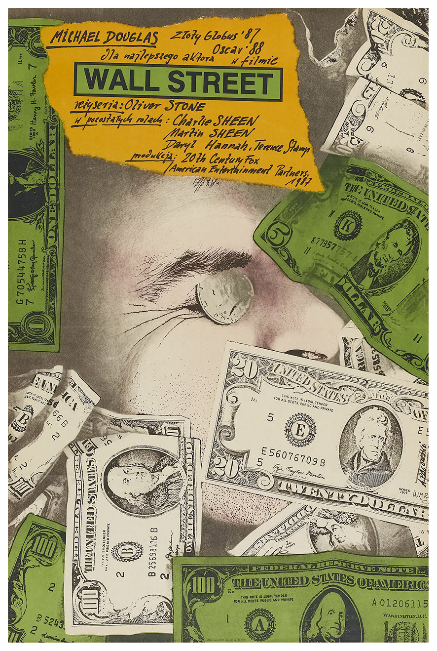 Wall Street 1987 - Michael Douglas - Poland - Classic Movie Poster