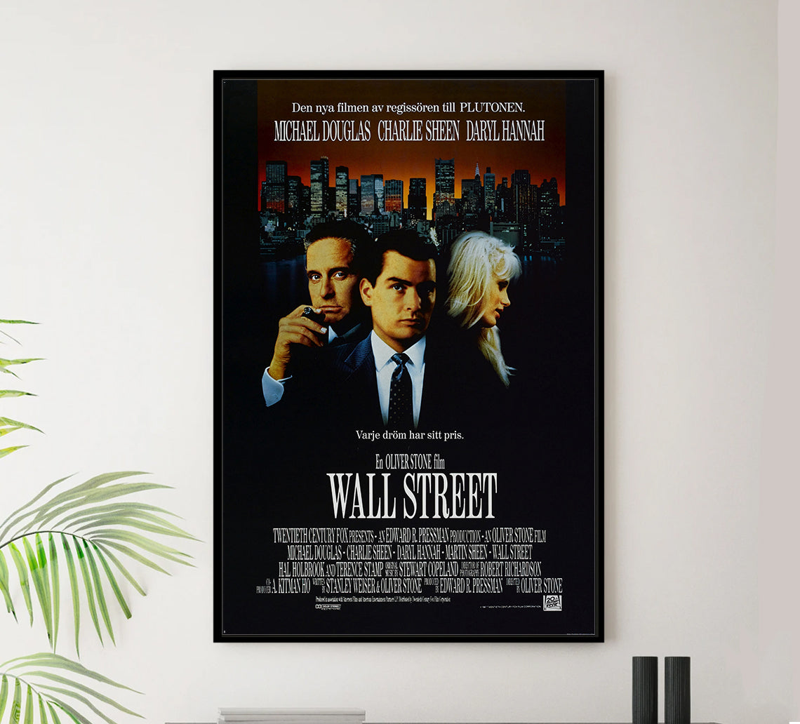 Wall Street 1987 - Michael Douglas - Sweden - Classic Movie Poster