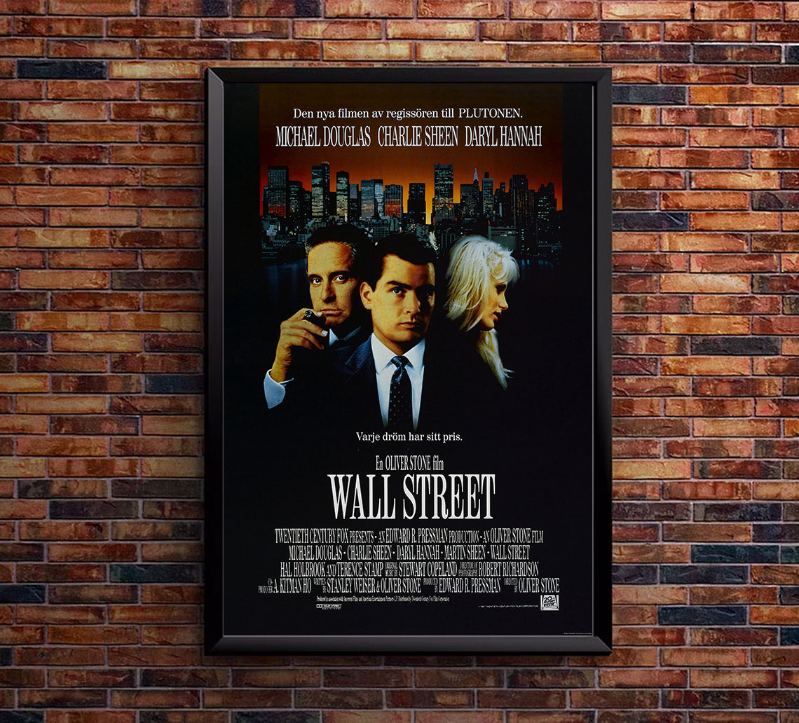 Wall Street 1987 - Michael Douglas - Sweden - Classic Movie Poster
