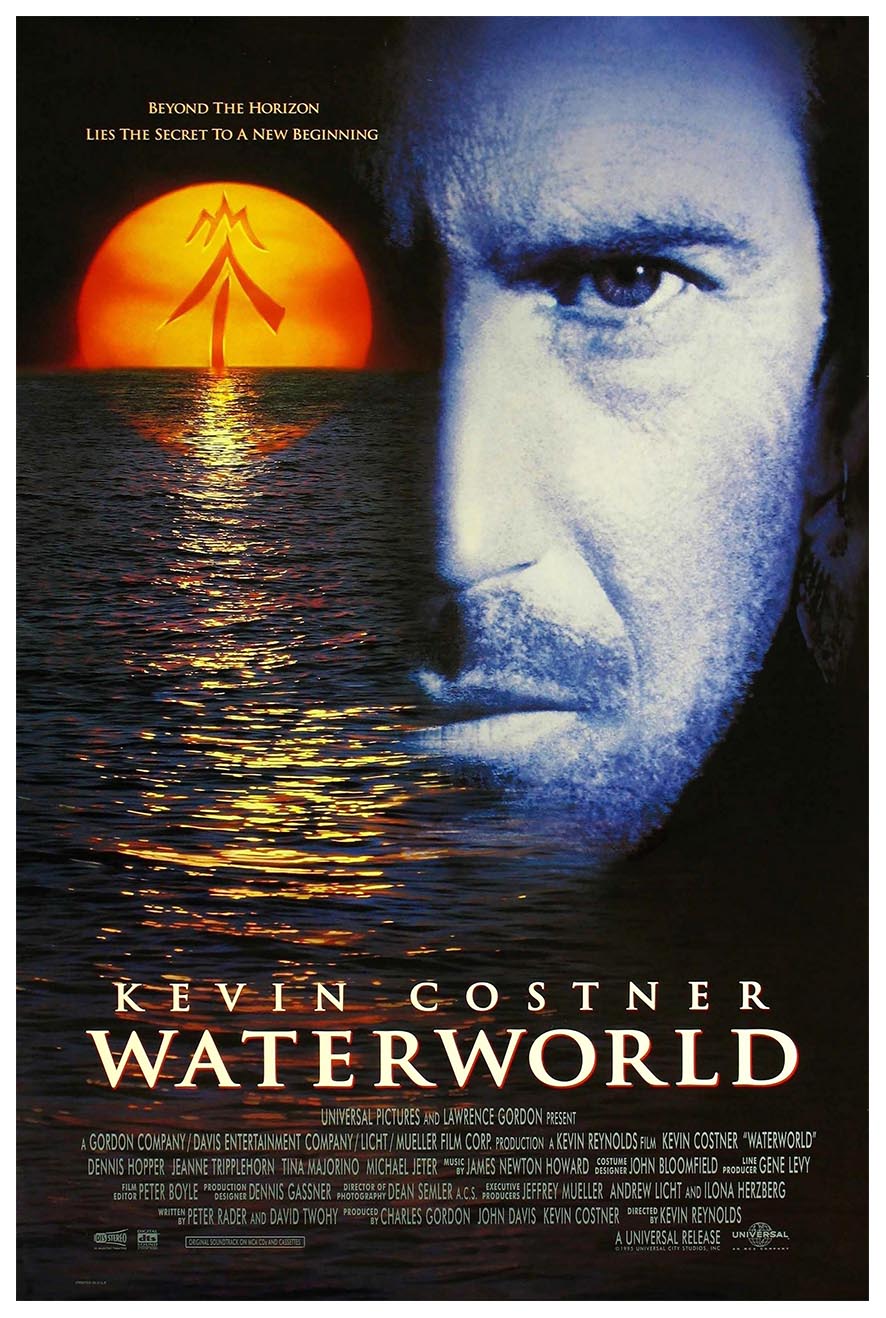 Waterworld 1995 - Kevin Costner - Vintage Classic Movie Poster