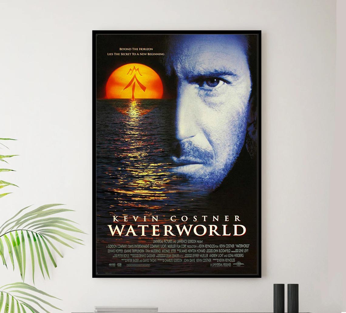 Waterworld 1995 - Kevin Costner - Vintage Classic Movie Poster