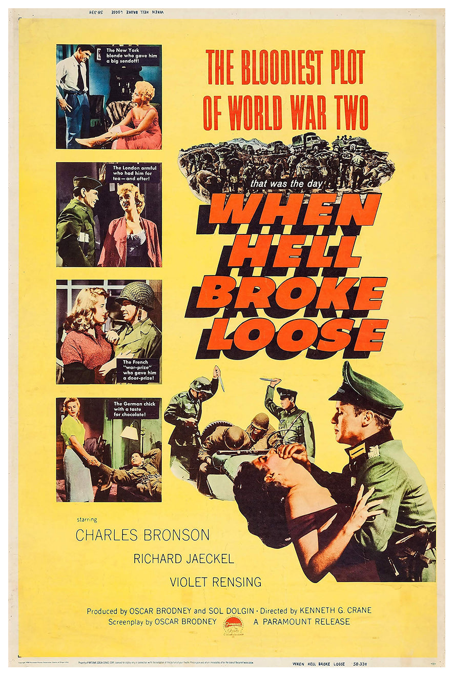 When Hell Broke Loose 1958 - Charles Bronson - US - Classic Movie Poster