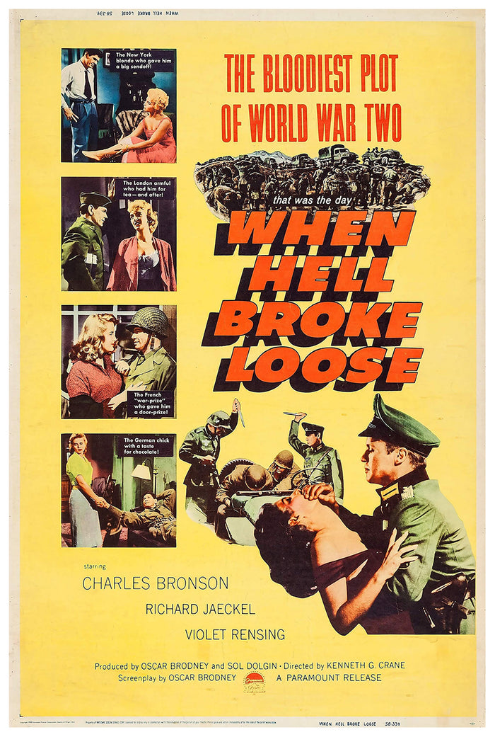 When Hell Broke Loose 1958 - Charles Bronson - US - Classic Movie Poster